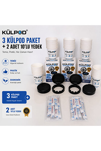 Külpod 3'lü Paket+ 2 Adet 10'lu Yedek Oto, Yat, Mini Seyahat Kokusuz Küllük, ...
