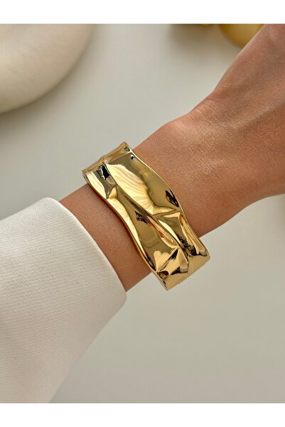 YOUES JEWELRY Steel Thick Handcuff Bracelet Women's Bracelet Unisex Gold Wome...
