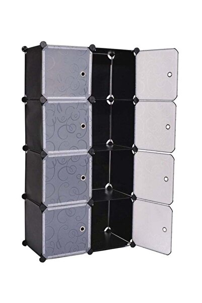 Arabest 8 Cells Multifunctional Detachable Storage Cabinet Clear Black 4 to 5...