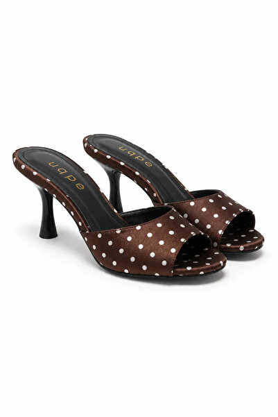 uqpe Liora Wide Single Strap Oval Toe Goblet Heeled Stylish Women's Slippers ...