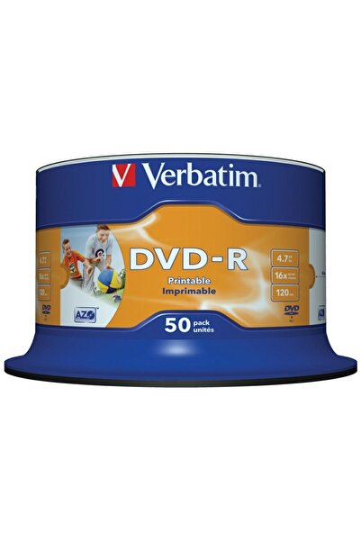 Verbatim DVD-R 4.7GB 16x Disc grafic imprimabil, Pachet de 50