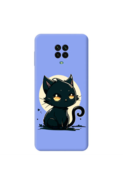 Other Xiaomi Redmi Note 9 Pro Black Cat Light Purple Colored Silicone TPU Θήκη