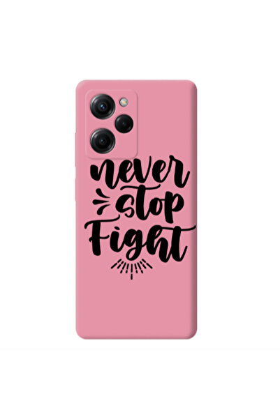 Other Xiaomi Poco X5 Pro Never stop fight Pink Colored Silicone TPU Θήκη
