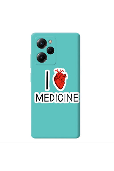 Other Xiaomi Poco X5 Pro I Love Medicin Turquoise Colored Silicone TPU Θήκη