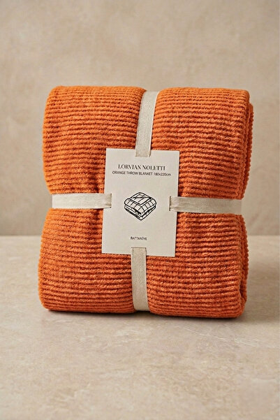 Lorvian Noletti Cotton Orange Solid Color Honeycomb Pattern Soft Textured Dou...