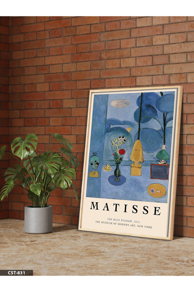 Evinemoda Matisse the Blue Window One Piece Wooden Framed Painting