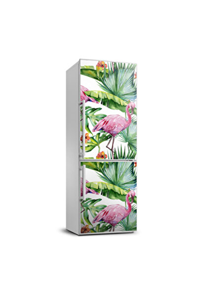 Decormat Autocolant pe fridiger Frunze si flamingo 60 x 180 cm