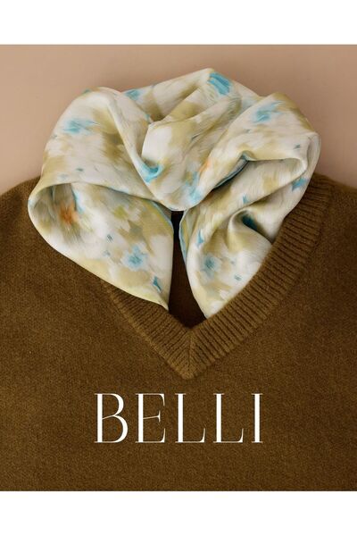 Belli Twill Silk Scarf Pistachio Green