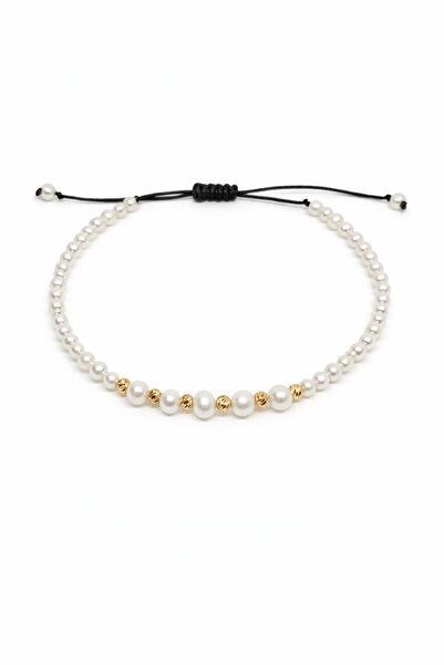 StefBiju Bratara Pearl cu bilute de aur de 14k