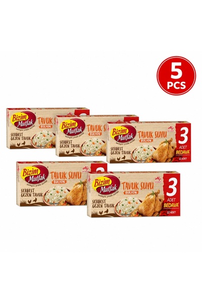 Bizim Bulion Pulbere cu Aroma de Pui Set 5 Buc 60 Gr