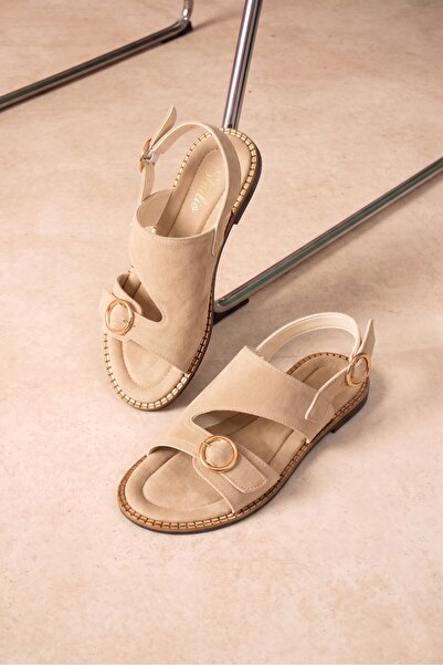 AlbiShoes Women's Suede Buckle Summer Women's Stylish Sandals Anatomical Comf...