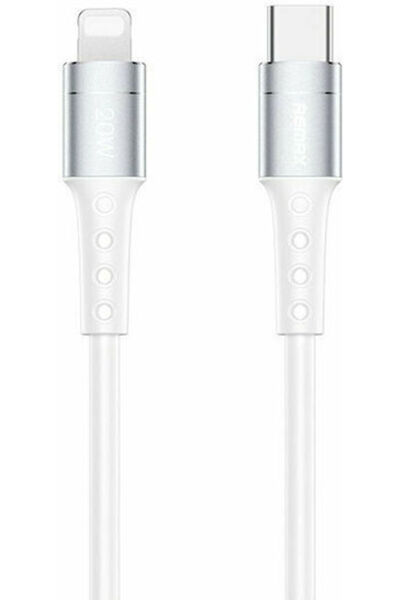 Remax RC-198i Πλεγμένο Καλώδιο USB-C σε Lightning 20W Λευκό 1μ (RC-198i)