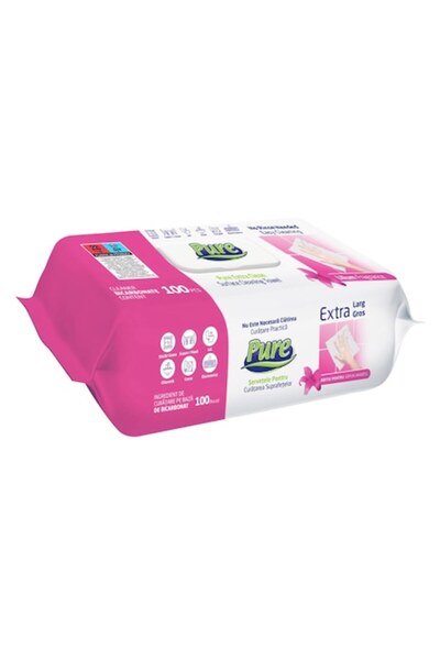 Pure Șervețele umede pentru suprafețe 100 buc/pachet cu parfum de crin