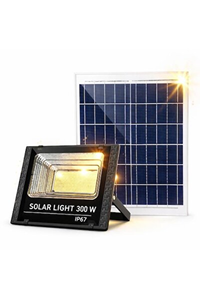 Jortan Proiector LED solar profesional de exterior de 300W, cu telecomandă, s...