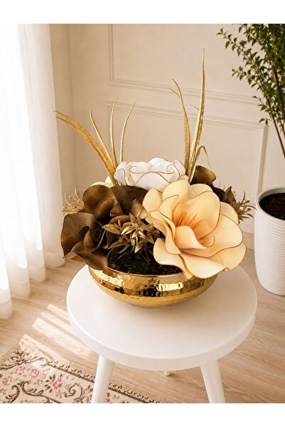 Evaart GOLD EVA ÇİÇEK ARANJMANI HEDİYELİK YAPAY ÇİÇEK MASAÜSTÜ EV&SALON SÖZ&N...