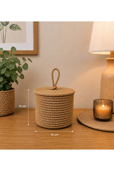 ÖRGÜM Organizator decorativ multifuncțional cu capac 15x15 cm