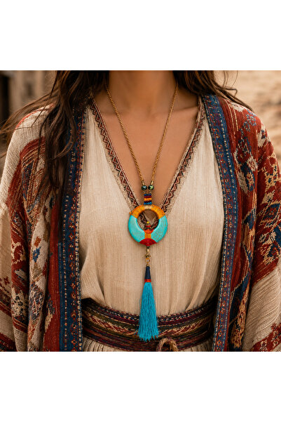 HER ŞEY NOTA www.herseynota.com Narevia Bohemian Turquoise Tasseled Natural S...