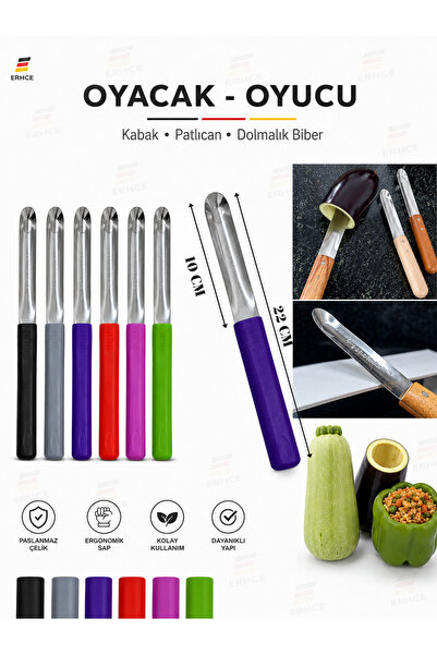 ERHCE Patlıcan Kabak Oyacağı Dolmalık Biber Oyucu Sebze Oyacak
