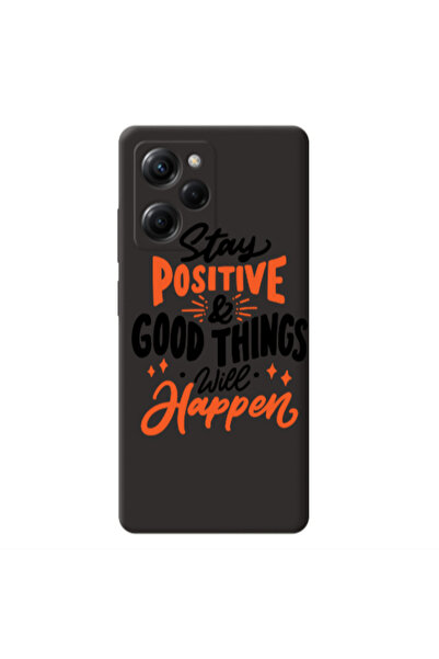 Other Xiaomi Poco X5 Pro Stay Positive Black Colored Silicone TPU Θήκη
