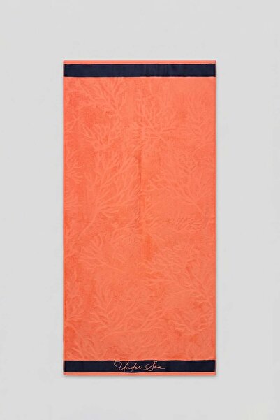 ablukaonline Unisex Jacquard Cotton Beach Towel Orange