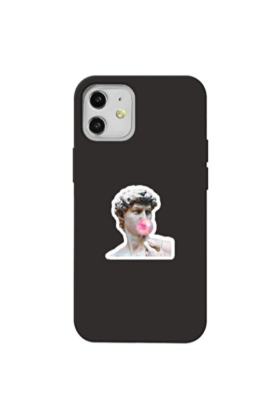 Other Apple iPhone 12 Bubble Black Colored Silicone TPU Θήκη