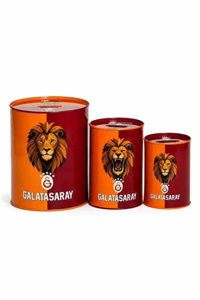 Galatasaray Lisanslı Aslan Baskılı Kumbara Seti - Çocuklar İçin 3'lü Taraftar...