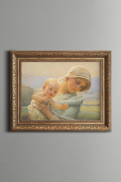 epiqart Mother with Child - Vintage Patterned Painting - Thick Model