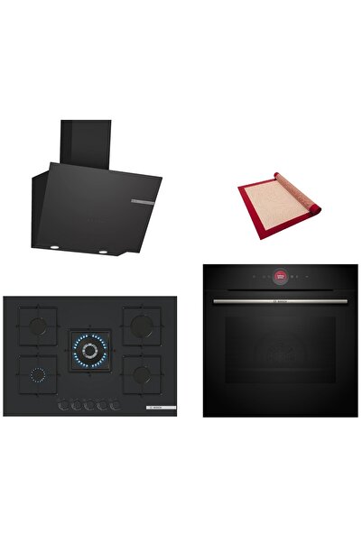 Bosch Black Deluxe 3 lü Ankastre Set 601 ( HBG7341B1- PNQ7B6P31O - DWK66PJ60T...