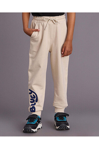 REDTAG Boys Beige Printed Track Pants