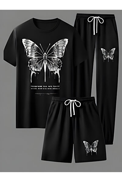 ONLY QUALİTY Unisex 3-Piece Set – Los Angeles Printed T-Shirt, Shorts and Tra...