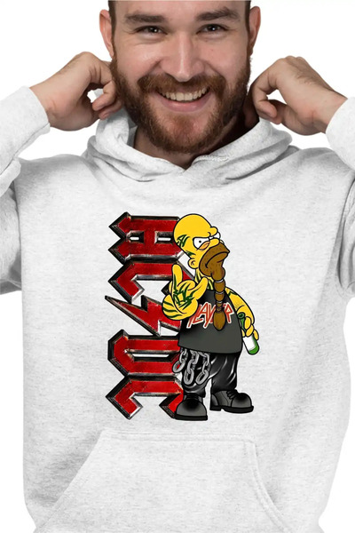 OEM Ανδρικό Φούτερ AC/DC The Simpsons Homer ACDC Merch