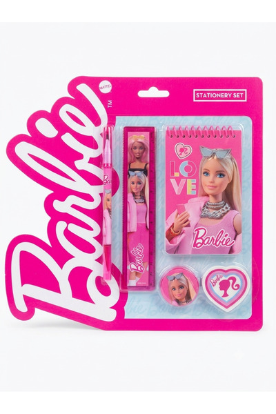 Barbie KIRTASİYE SETİ kalem not defteri silgi kalemtıraş cetvel