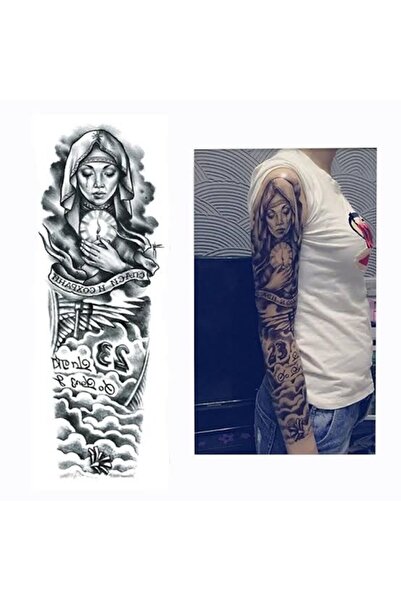 medink tattoo Gerçekci Geçici Bulut Dövme Rahibe Kol Dövme