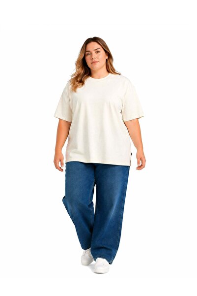 Espina Premium Women's Basic Oversize Large Size Short Sleeve T-Shirt