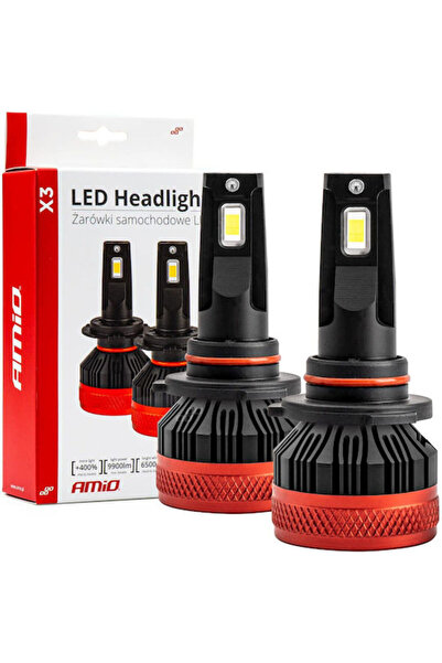 AMIO Λάμπες Αυτοκινήτου X3 HB3 Canbus LED 6500K Ψυχρό Λευκό 16V 90W 2 τεμάχια