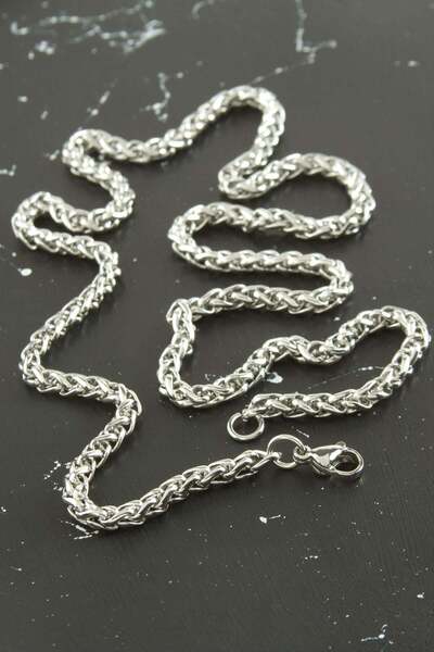 Marsilyan Interlocking Chain Steel Necklace 55 cm Ilkel-Bjt940