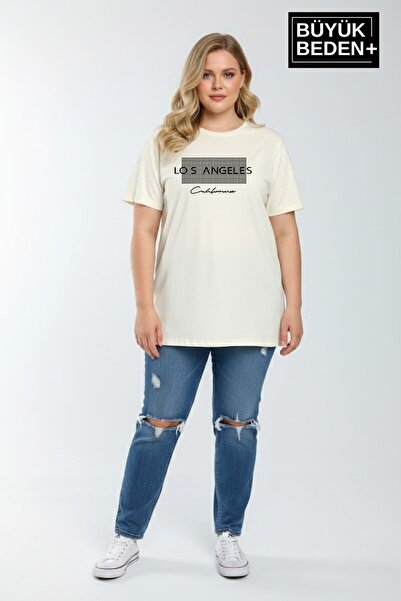 Superlife تي شيرت نسائي كبير الحجم مطبوع عليه لوس أنجلوس 3xl-6xl برقبة دائرية...