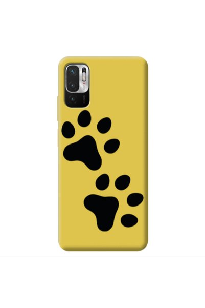 Other Xiaomi Redmi Note 10 Pro 5G Paws Yellow Colored Silicone TPU Θήκη