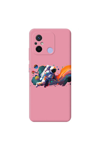Other Xiaomi Redmi 12C Rainbow Space Pink Colored Silicone TPU Θήκη