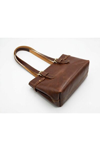 aysefe Genuine Leather, Handmade, Zippered Organizer, Tote Women's Shoulder Bag