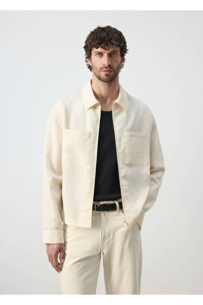 MANGO Man Lyocell keten slim fit cepli ceket