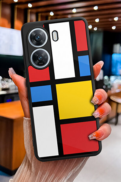 POCO XIAOMİ X7 Pro Uyumlu Mondrian Blok Sanat Desenli Parlak Baskılı Kamera K...