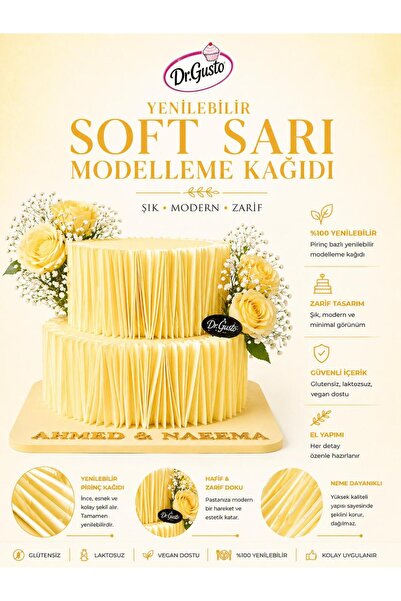 Gusto ÇİÇEK MODELLEME KAĞIDI SARI 10 LU