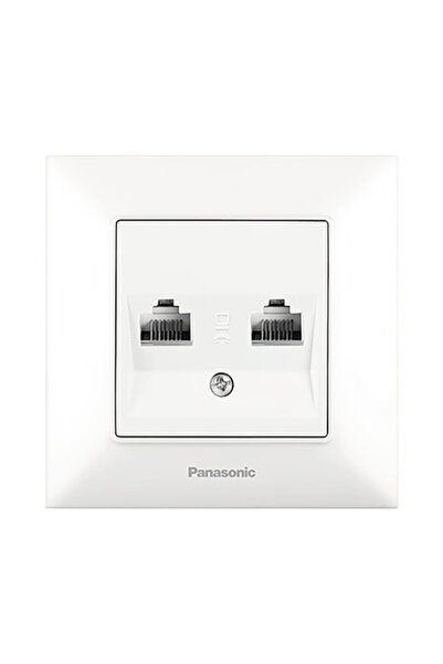 OEM Priză date RJ45 dublă Panasonic Arkedia Slim CAT5e, alb, incl. ramă