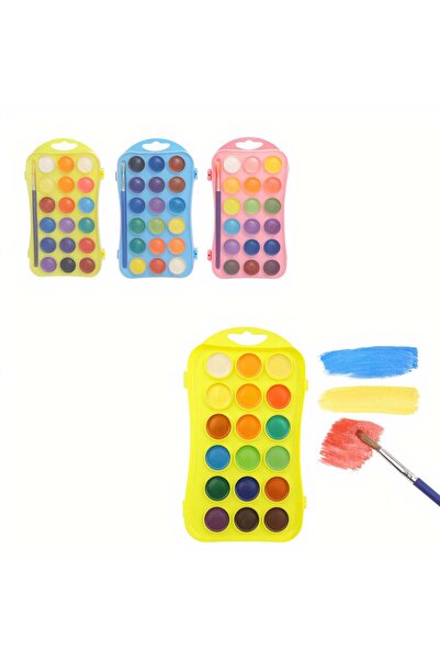 CASA JOY Acuarele 18 culori în cutie de plastic, 20 x 10 cm, cu pensulă, culo...