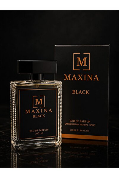 Maxina Black Eau de Parfum for Men, 100 ml – Long Lasting Woody Leather Fragrance