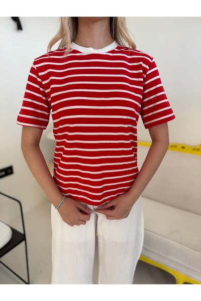 Bade Butik Red and White Striped T-Shirt