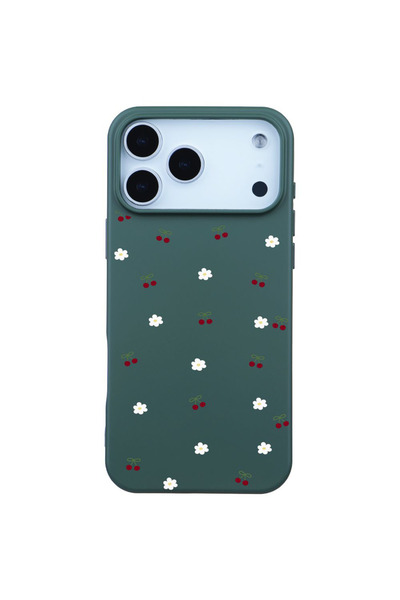Casen iPhone 17 Pro Max Kaktüs Lansman Renkli Silikon Kiraz ve Çiçek Desenli ...