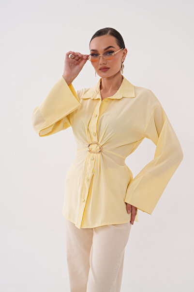 Mega Life Modal Woven Shirt with Back Belt Fastening and Front Buckle Detail