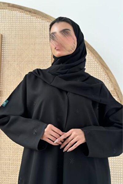 Lavin Crepe Abaya with Black Embroidery